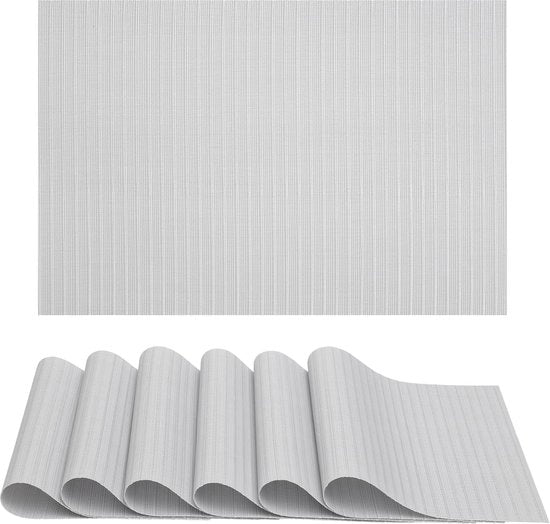 Piatto di protezione per tavolo, lavabile, antiscivolo, resistente al calore, vinile, lavabile, per cucina, tavolo da pranzo, hotel, 30 x 45 cm, grigio chiaro