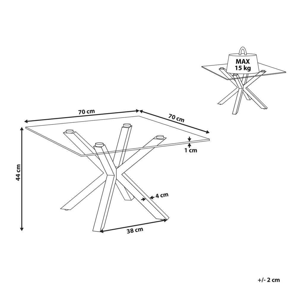 Tavolino Effetto Legno Chiaro ⌀ 70 cm Piano in Vetro Tavolino Rotondo Salotto Moderno