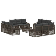 Set Divano da Giardino 13 pcs Grigio polyrattan 3435959