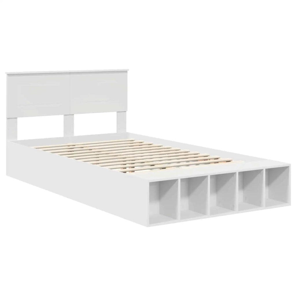 Struttura del letto Bianco 135 x 190 cm Legno multistrato