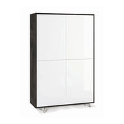 Armadio mobile 4 ante con apertura push-pull 107x41x169h cm in kit colore Ossido nero e Bianco
