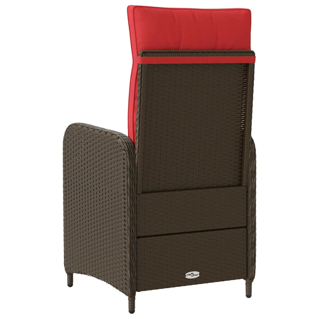 Sedia da giardino reclinabile Marrone e Rosso polyrattan 42027157
