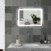Specchio da bagno LED 50 x 70 cm con comando tattile e antiappannamento