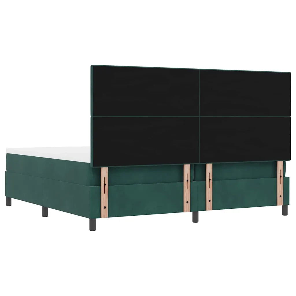 Letto a molle con materasso Verde scuro 200 x 200 cm Velluto 3344537