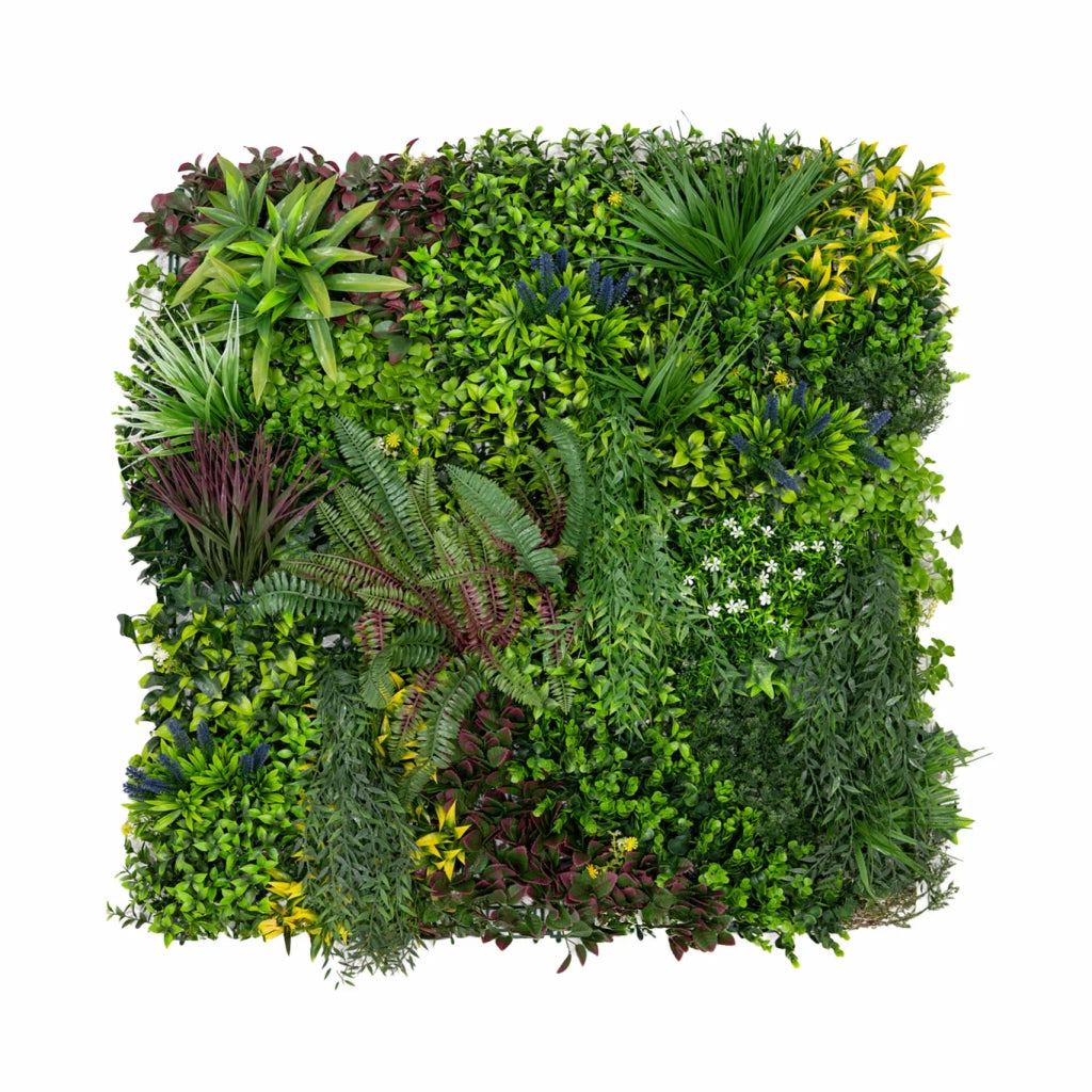 Piastrelle da Parete con Piante Artificiali 1m x 1m (3Pz) Pannello Erba Cassia per Giardino e Arredo Casa