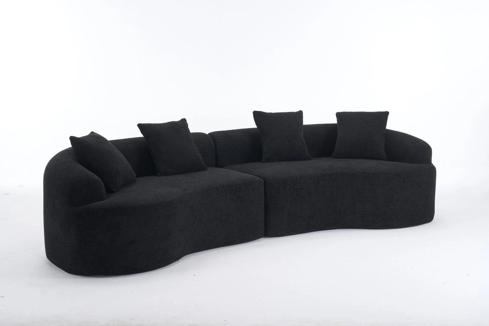 Divano 4 posti ¨C Minimal ¨C nero tessuto morbido