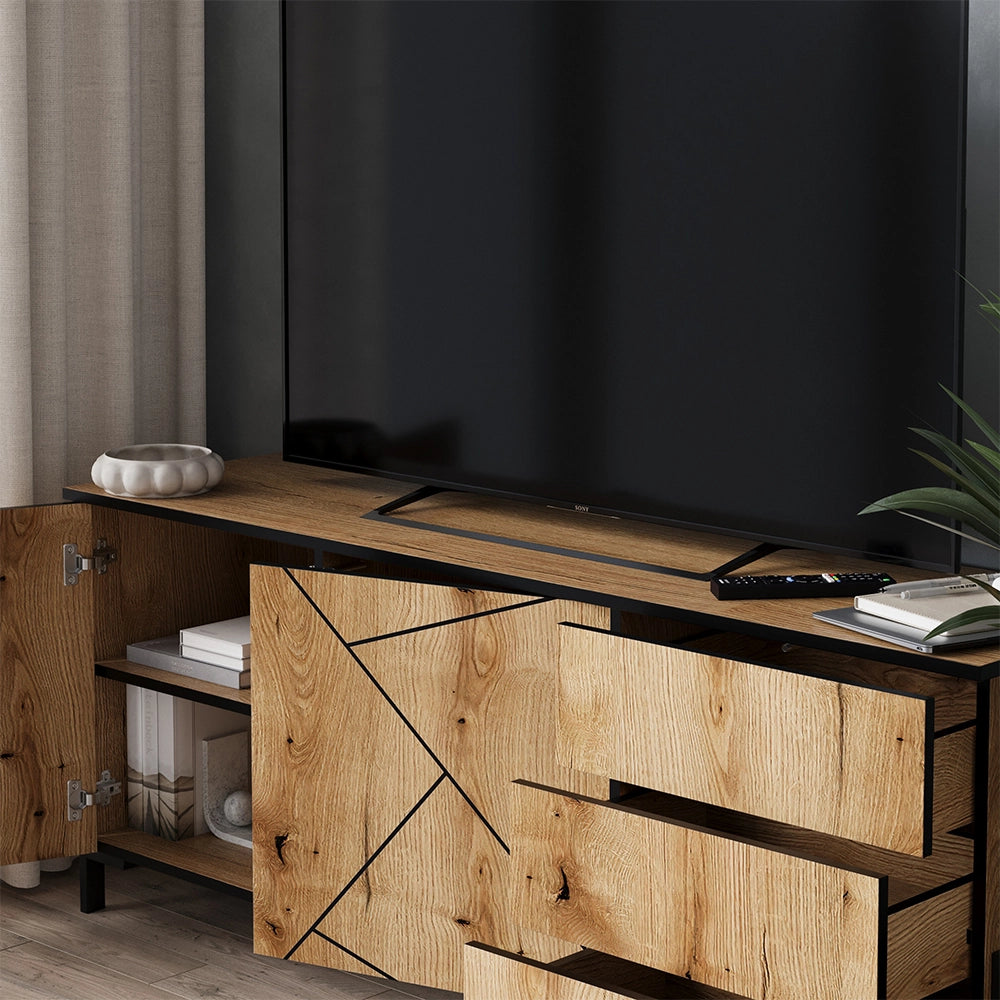 Vicco Mobile tv Rovere 150 x 60 cm con ante e cassetti