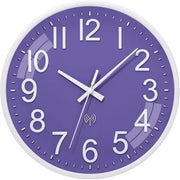 Orologio da Parete Radiocomandato, Silenzioso, 30 cm Cristallo, Funzionante a Batterie, Grande Orafo da Parete, Facile da Leggere, Ideale per Casa, Cucina, Camera da Letto, Ufficio, Scuola (Blu)