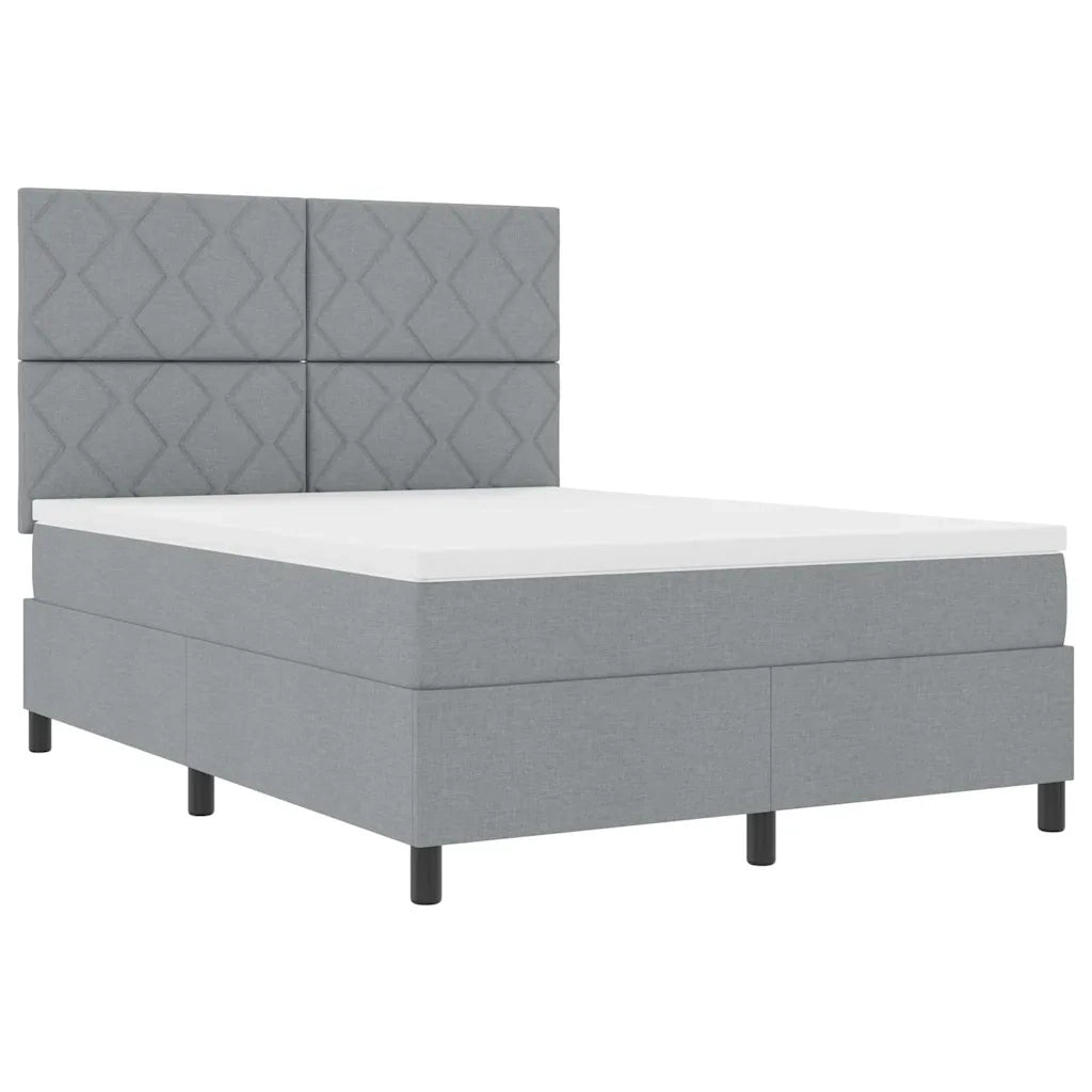Letto a molle con testiera Grigio chiaro 140 x 200 cm Tessuto 3342949