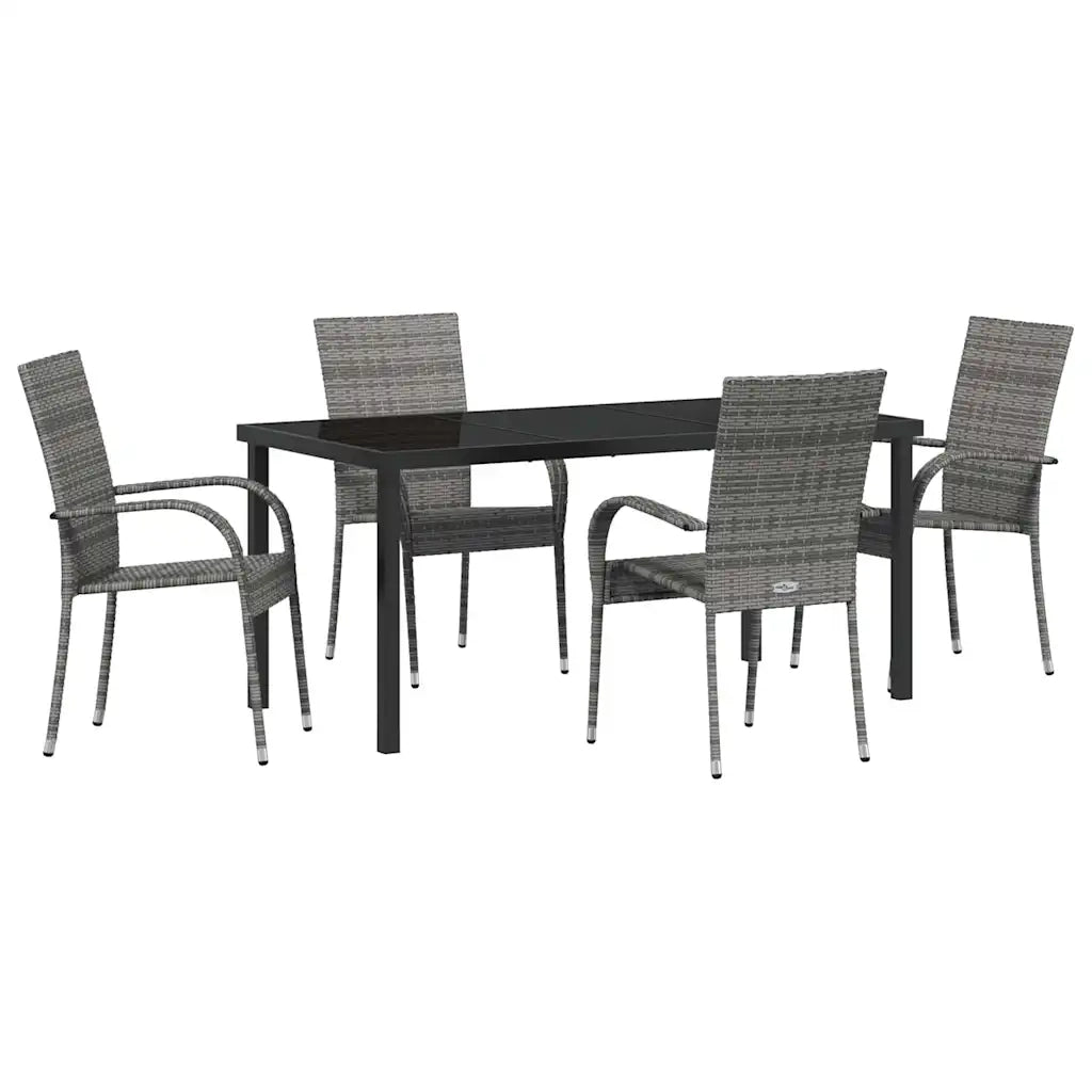 Set da Pranzo per Giardino 5 pcs Grigio 3379411