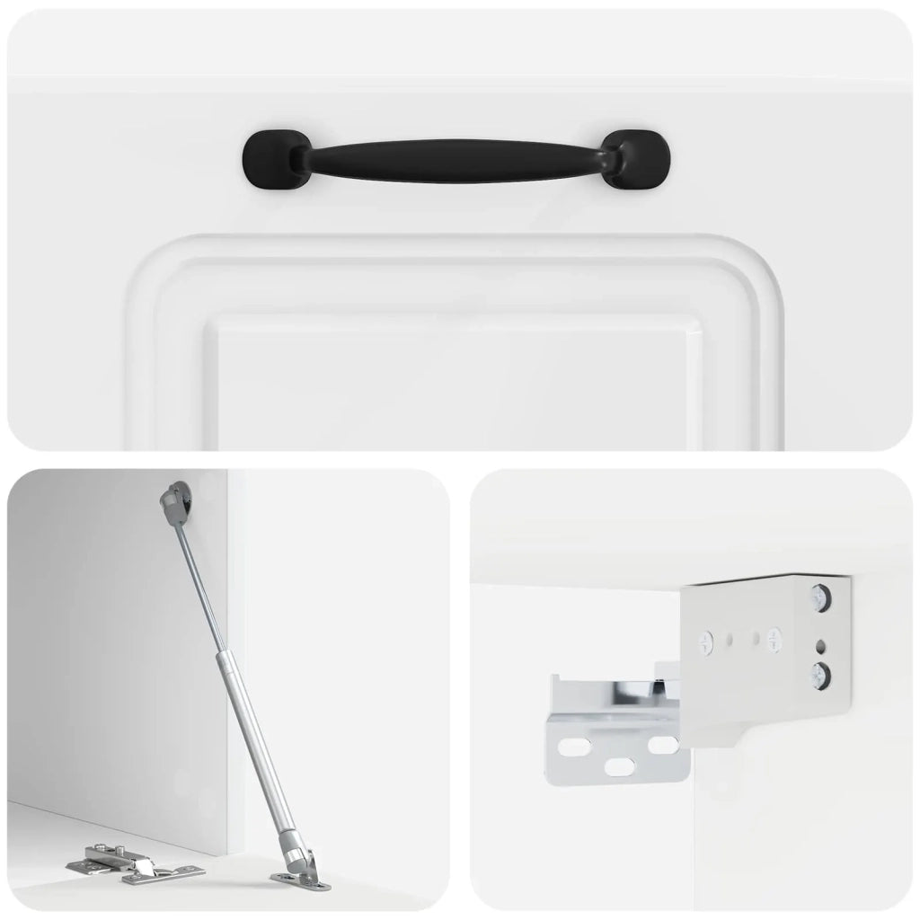 Mobile Porta TV da Muro Bianco Lucido 59,5 x 41 x 30 cm