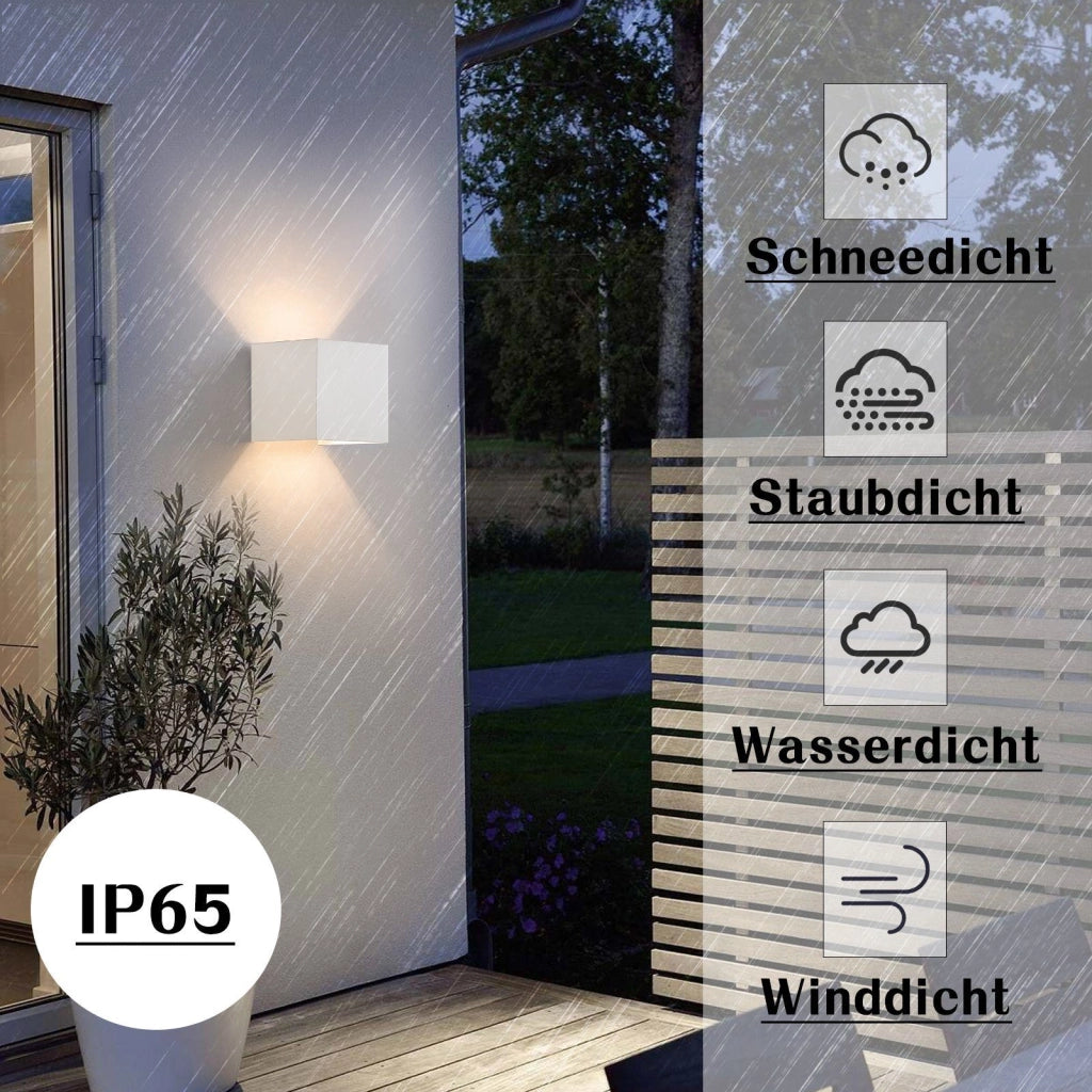 ZMH Set di 4 Lampade da Muro LED Est Bianco Caldo IP65 per Casa Camera Corridoio Scale