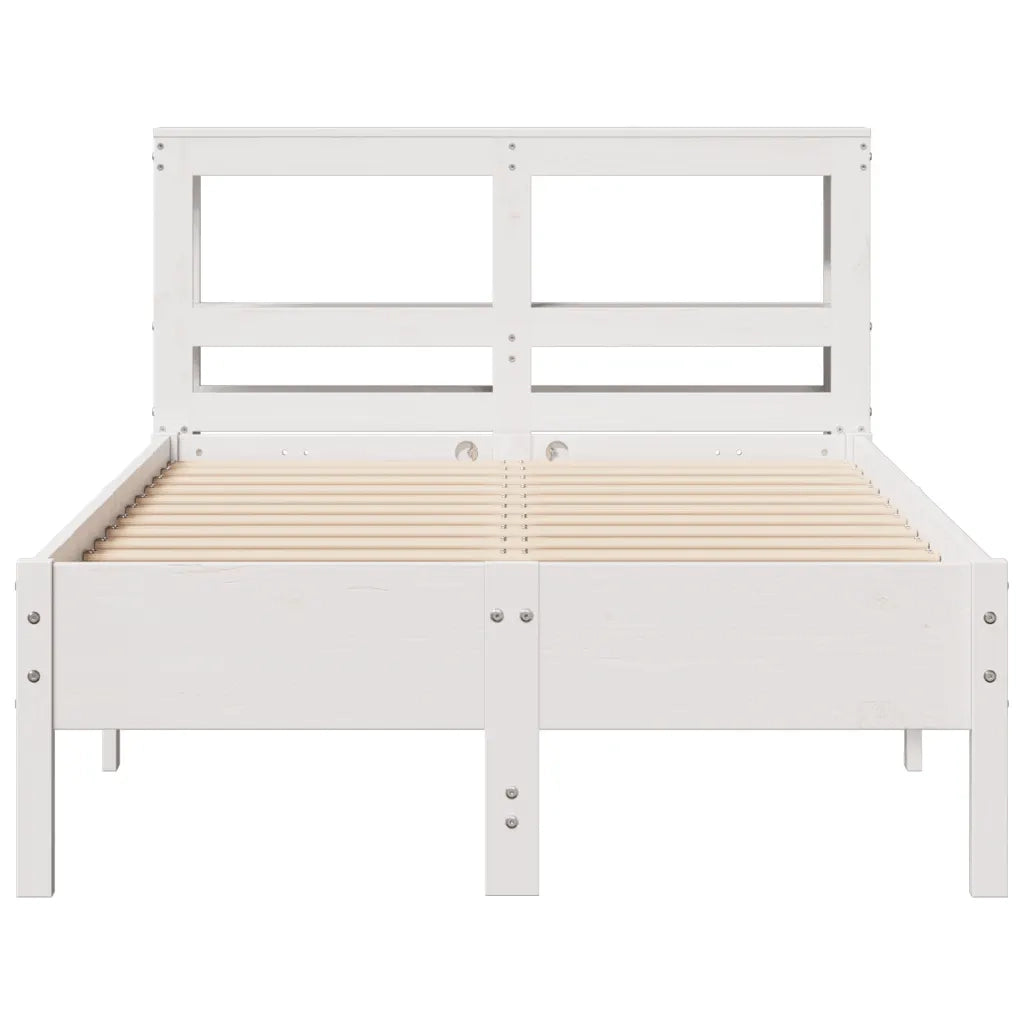 Letto senza Materasso Bianco 120x190 cm Legno Massello di Pino 3306166