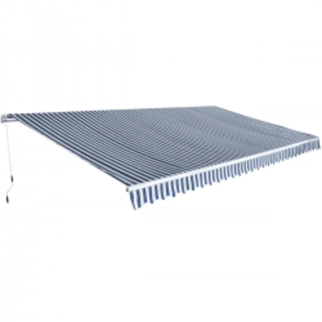 Tenda da Sole Pieghevole Manuale 600 cm Blu/Bianca cod mxl 43596