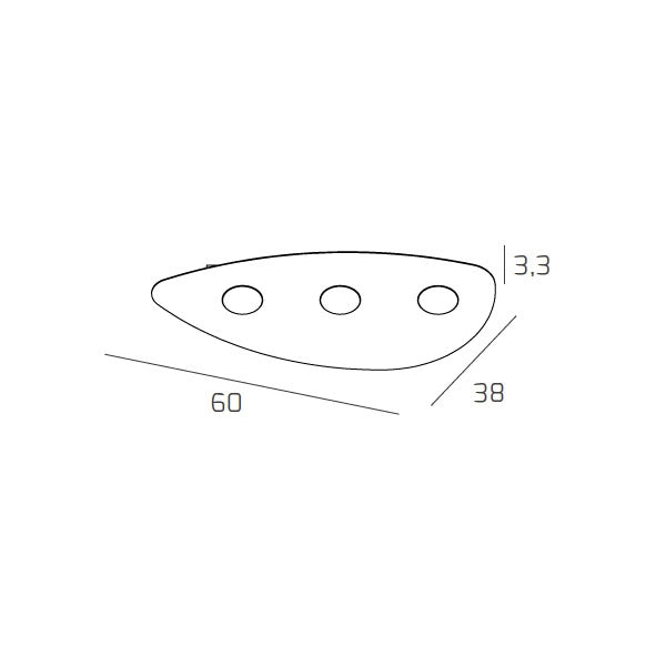 Toplight Plafoniera da soffitto Shape 3 luci max 9W con attacco GX53, struttura colore sabbia, design moderno 60x38x3cm