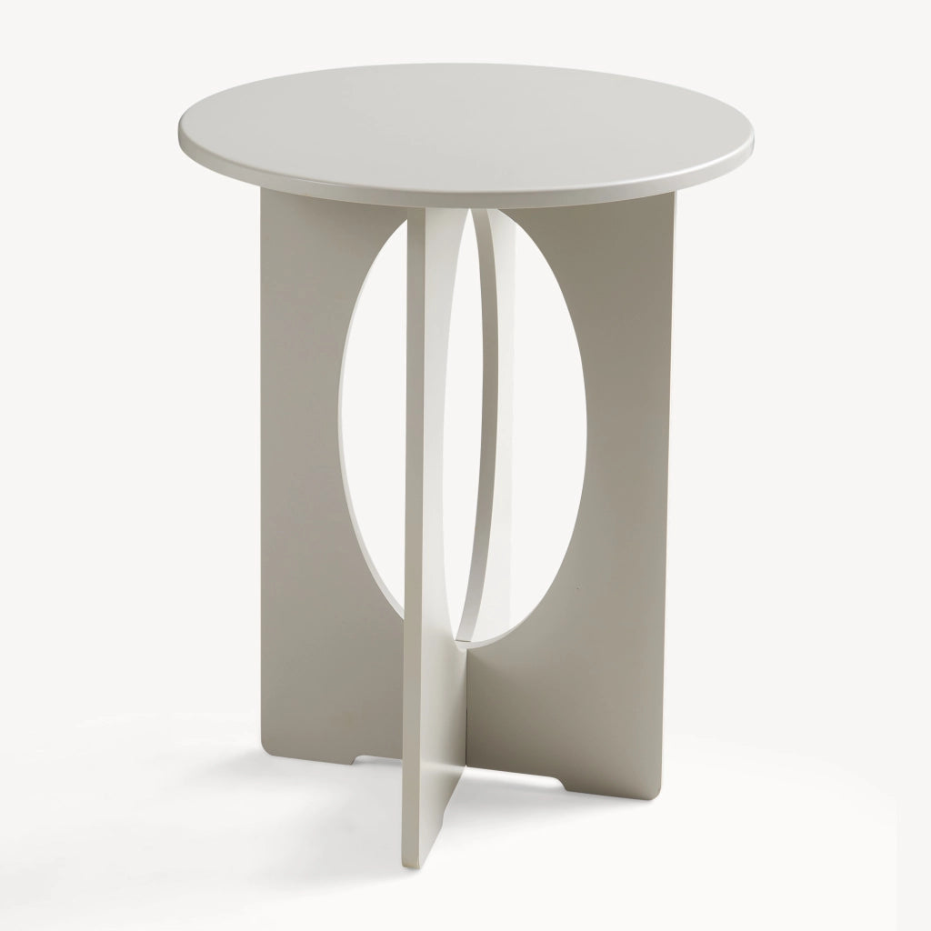 Tavolino Laterale Podeldsvin con Piano Rotondo 49 x Ø40 cm - Tortora [en.casa]