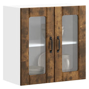 vidaXL Pensile da Cucina con Porta in Vetro Lucca Rovere Fumo