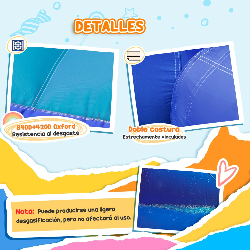 Castello gonfiabile 5 in 1 con scivolo e piscina ¨C zephmum ¨C 550W