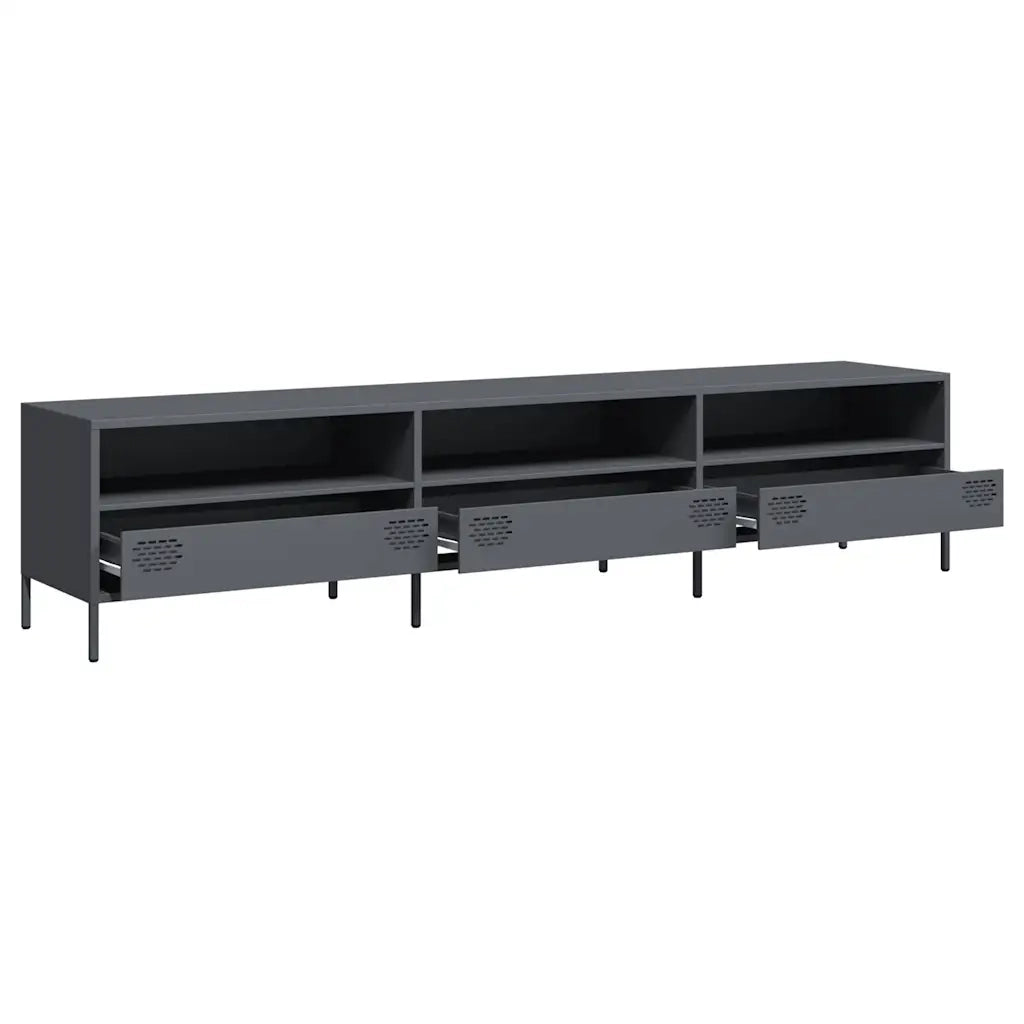 Mobile TV Antracite 202x39x43,5 cm Acciaio Laminato a Freddo 851348
