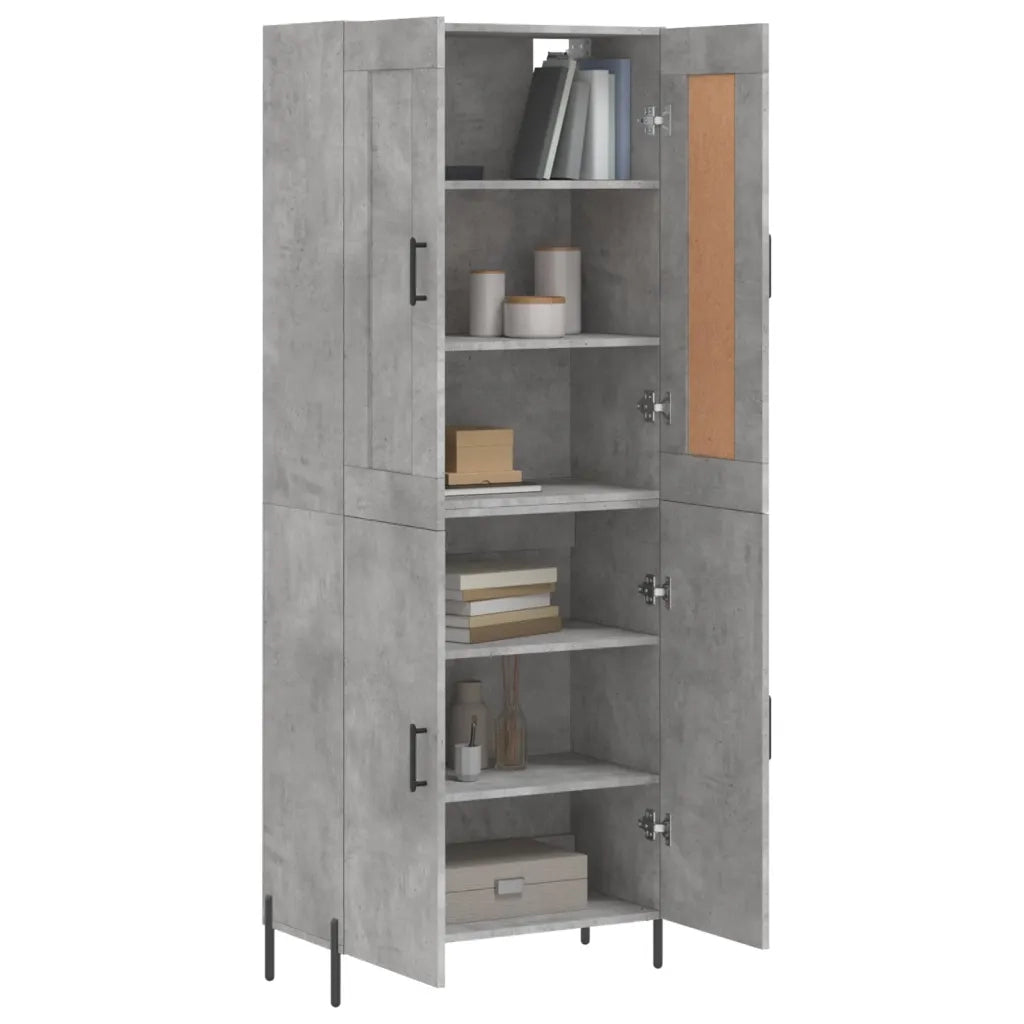 Credenza Grigio Cemento 69,5x34x180 cm in Legno Multistrato 3199565