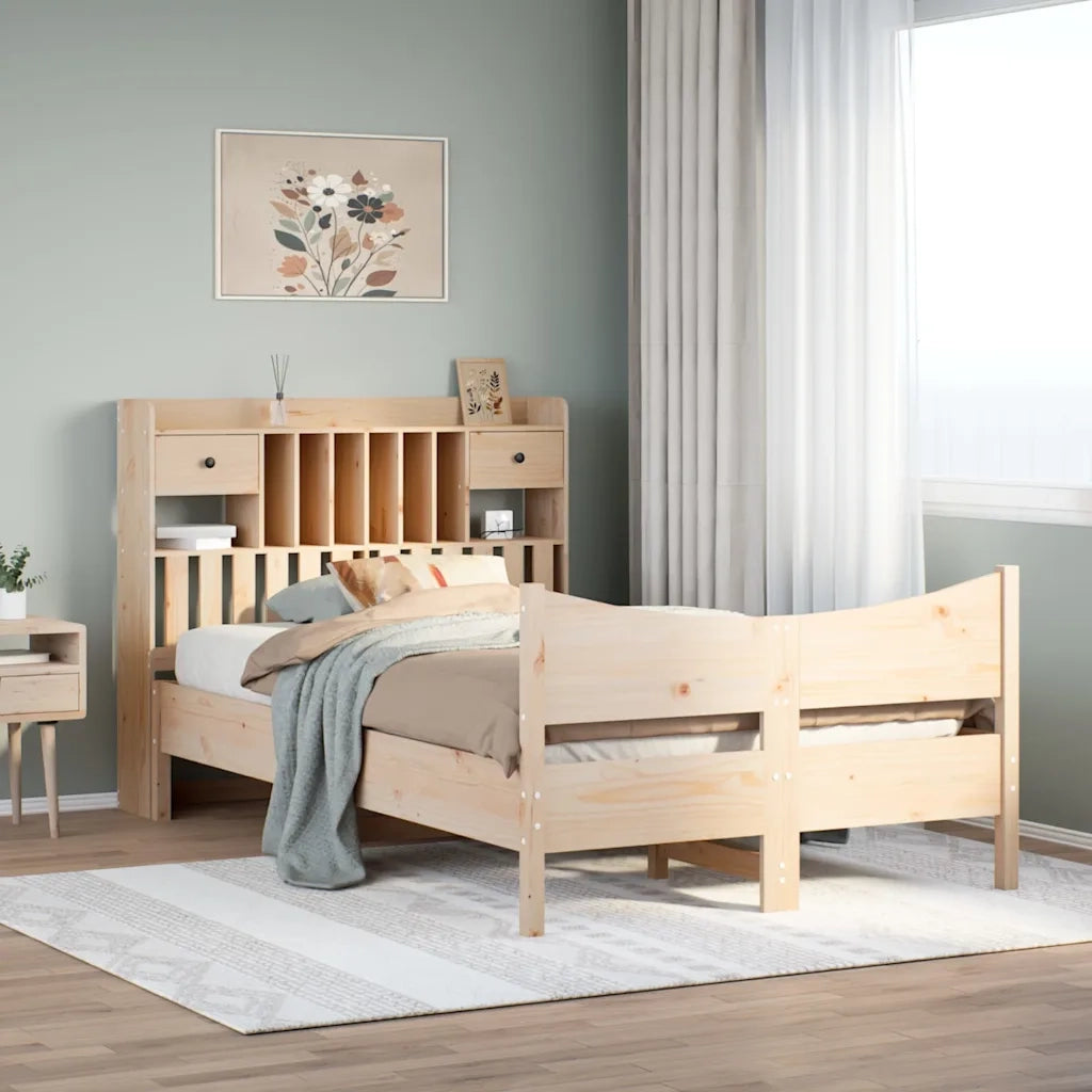 Letto senza Materasso 135x190 cm in Legno Massello di Pino 3323392