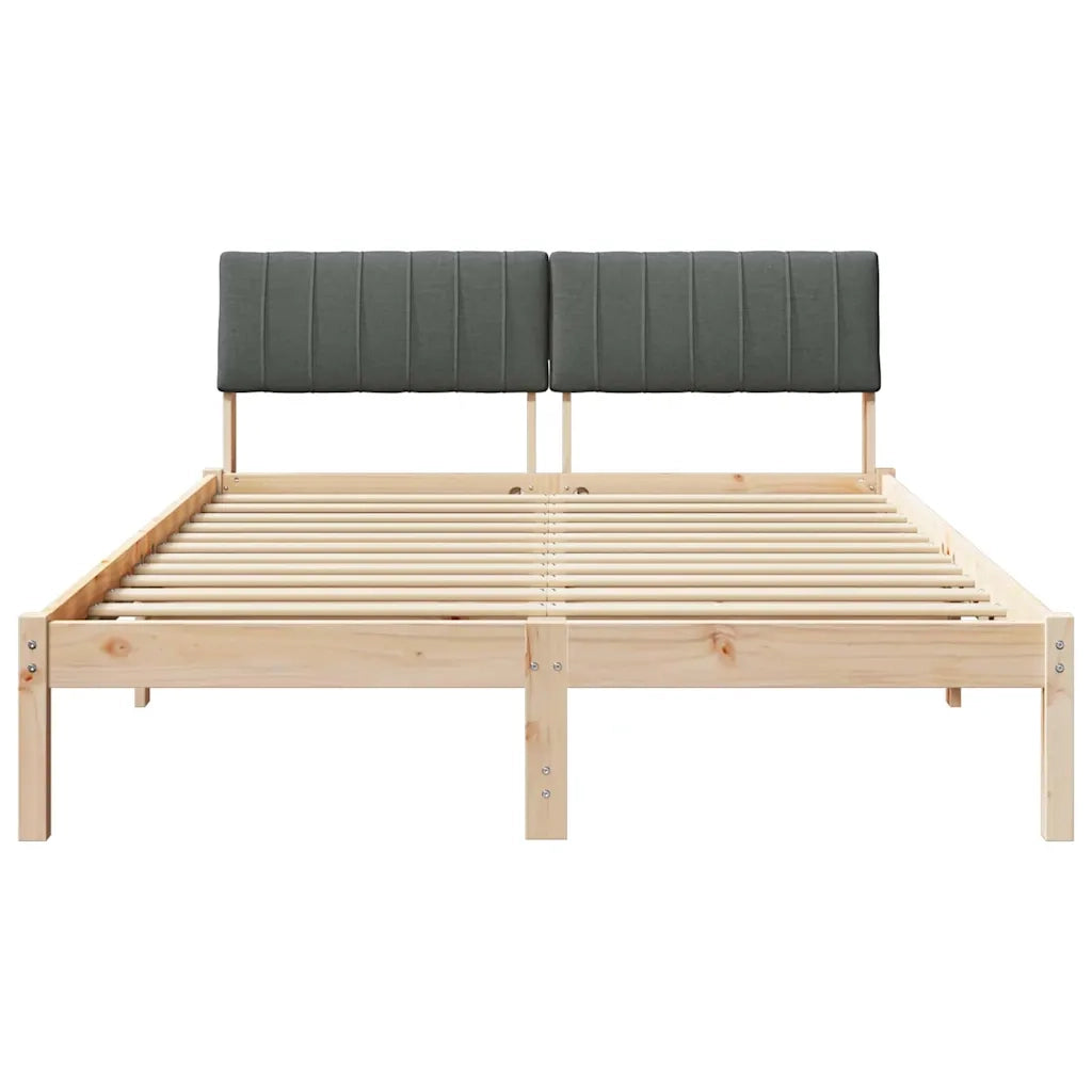 Struttura del letto-Giroletto marrone e grigio scuro 135 x 190 cm 497846