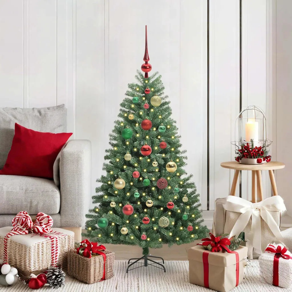 Albero di Natale Artificiale con Rami Pieghevoli Verde 120 cm