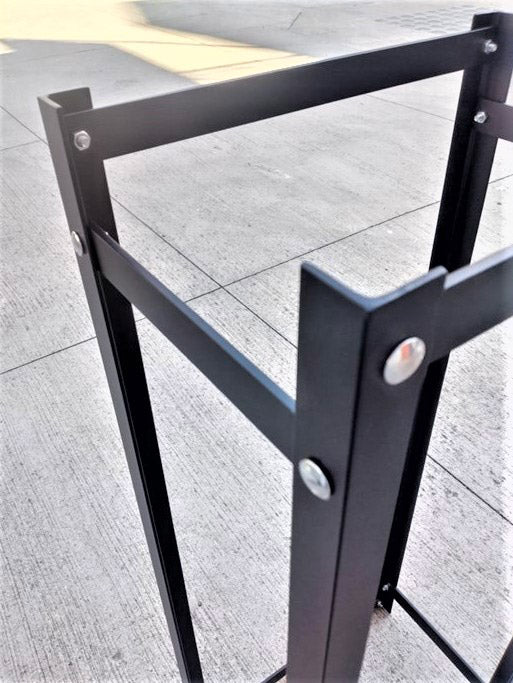 Portalegna per Camino da Interno o Esterno 40x25x99,5 cm in Acciaio King Nero