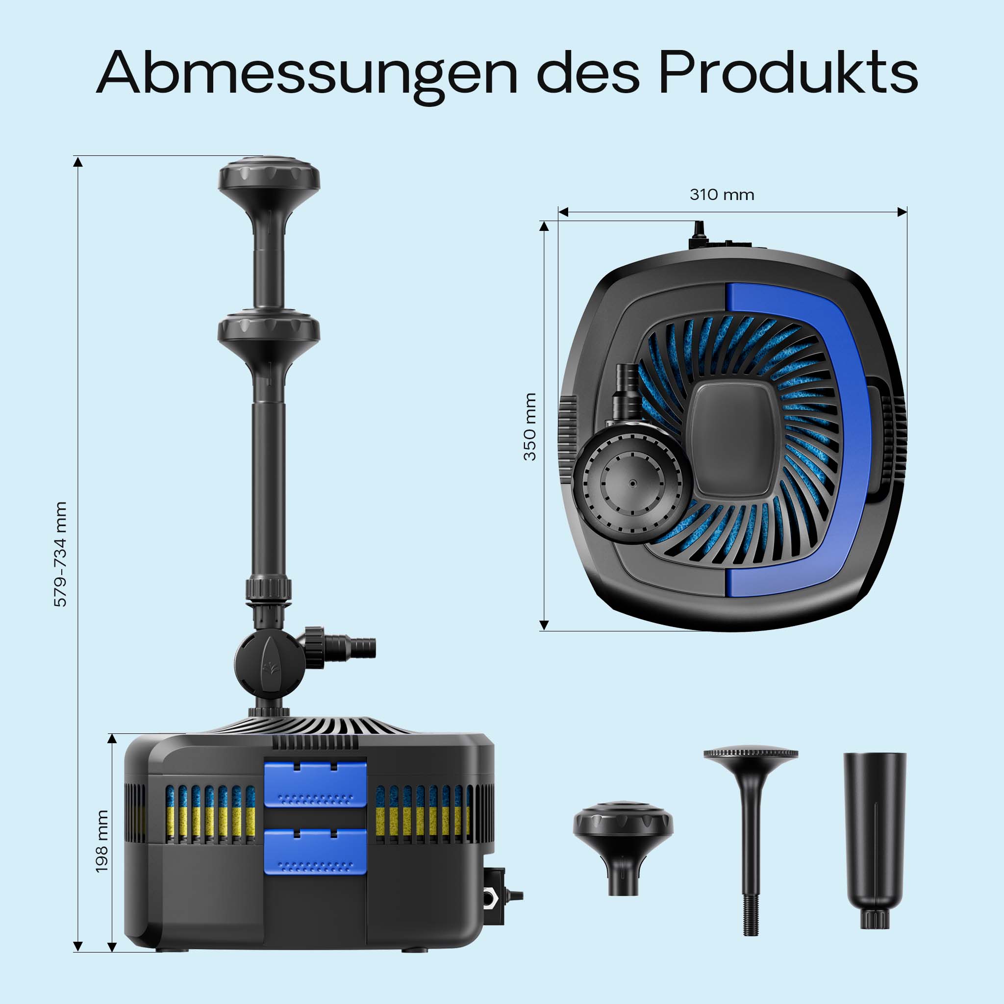 Filtro UV per fontana CUF-4800 4500 l/h Prevalenza 4 m Lampada UVC 11 W