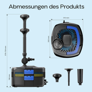 Filtro UV per fontana CUF-4800 4500 l/h Prevalenza 4 m Lampada UVC 11 W