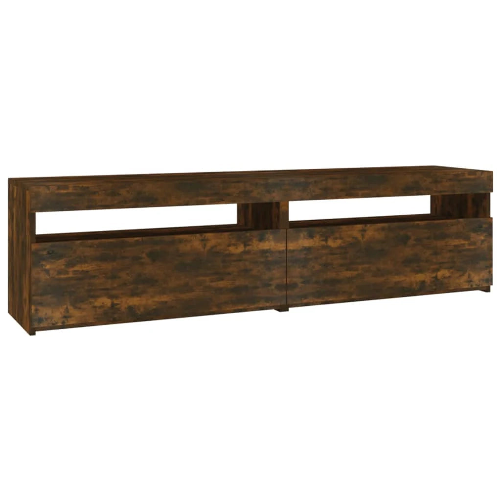 Mobile TV multimediale scaffale TV credenza mobile TV per sala da pranzo soggiorno camera da letto con luci LED 2 pezzi rovere affumicato 75 x 35 x 40 cm marrone 02_0028870