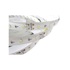 24V Bobina Striscia LED 5 Metri 300 SMD 3528 Bianco Freddo Tagliabile IP65 Biadesivo per Camion Barca