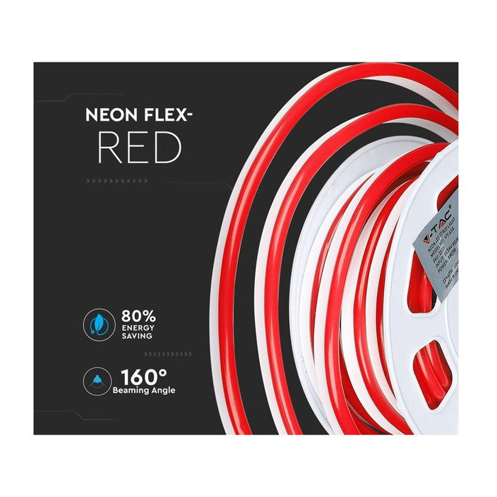 24V Bobina Led Neon Flex Colore Rosso Red 10 Metri IP65 8W/M SKU-2516