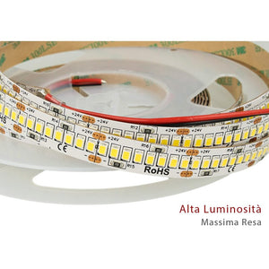 24V Bobina Striscia LED 30W/M 140LM/W 4200LM/M Bianco Caldo 2700K 1200 SMD 2835 5 Metri