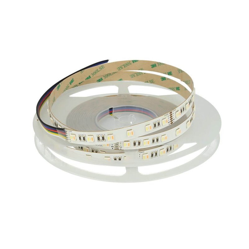 24V Bobina Striscia Led RGB + CCT 5 Colori Canali 23W/M RGB+W+WW 5 Metri