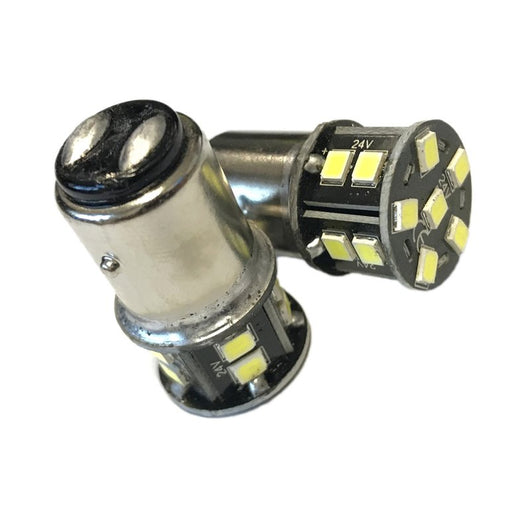 24V Lampada LED BAY15D 1157 P21/5W Bianco Freddo 16 SMD 2835 No Polarità 360° Durata Garantita