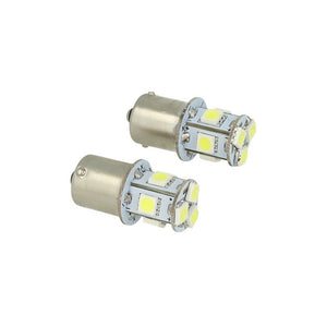 Lampada LED Canbus 24V BA15S G18,5 R5W Bianco 8 SMD 5050 Camion Bus Barca