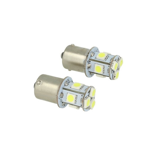 Lampada LED Canbus 24V BA15S G18,5 R5W Bianco 8 SMD 5050 Camion Bus Barca