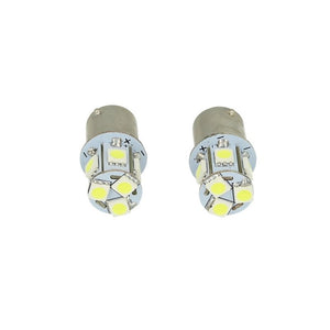 2 Lampade LED Canbus BA15S G18,5 R5W Rosso 24V 8 SMD 5050 Piedi Dritti Camion Bus Barca
