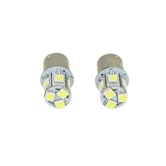 2 Lampade LED Canbus BA15S G18,5 R5W Rosso 24V 8 SMD 5050 Piedi Dritti Camion Bus Barca