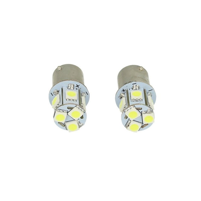 2 Lampade LED Canbus BA15S G18,5 R5W Rosso 24V 8 SMD 5050 Piedi Dritti Camion Bus Barca