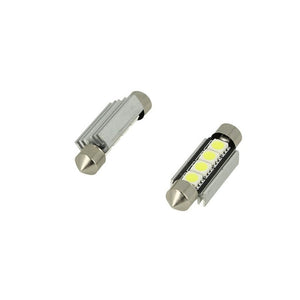 24V Lampada LED Siluro Canbus T11 C5W 42mm 4 SMD 5050 Rosso con Dissipatore Alluminio per Camion Bus Barca