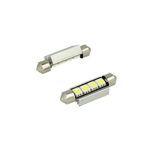24V Lampada LED Siluro Canbus T11 C5W 42mm 4 SMD 5050 Verde con Dissipatore Alluminio per Camion Bus Barca