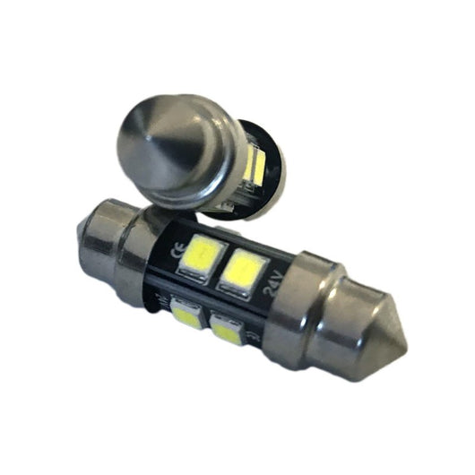 24V Lampada LED Siluro T11 C5W 31mm 8 SMD 2835 No Polarità 360° Bianco Freddo Durata Garantita