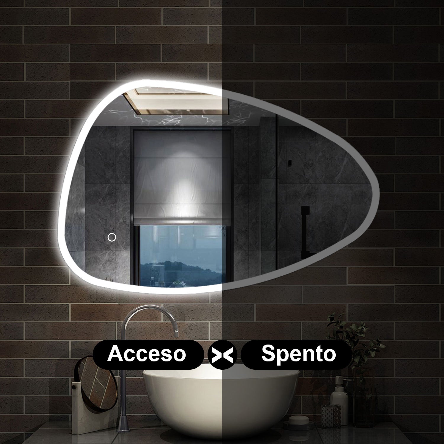 120 x 80 cm,AICA Specchio da Bagno LED con Luce, 3 Colori Regolabili,memoria, antiappannamento,CRI>90,autospegnimento
