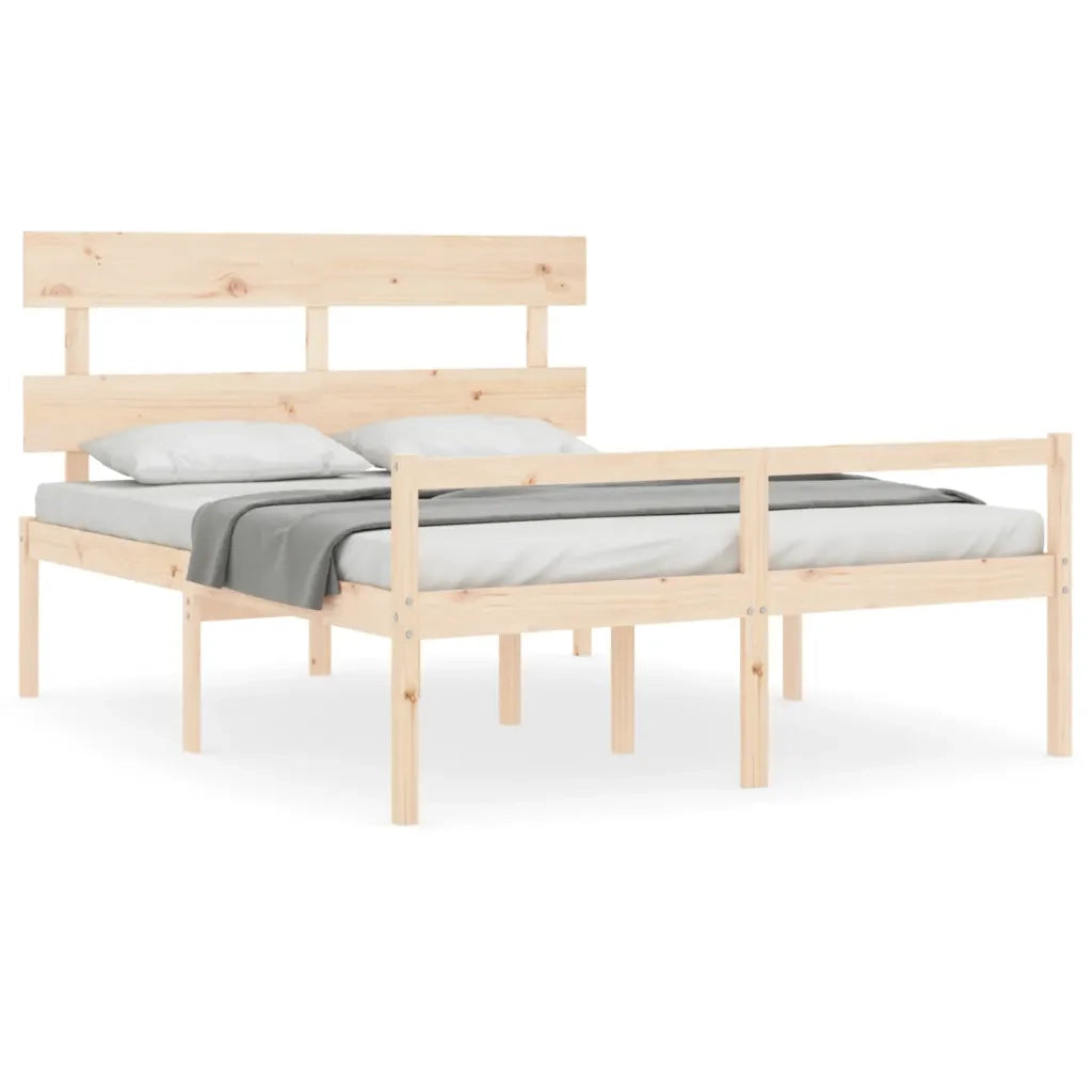 Letto per Anziani con Testiera-Struttura Letto per Anziani 160x200 cm in Legno Massello 793905