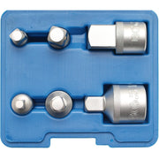 Trade Shop - Set 6 Pz Adattatori Riduttori Aumentatori Per Cricchetto Cromo Vanadium -