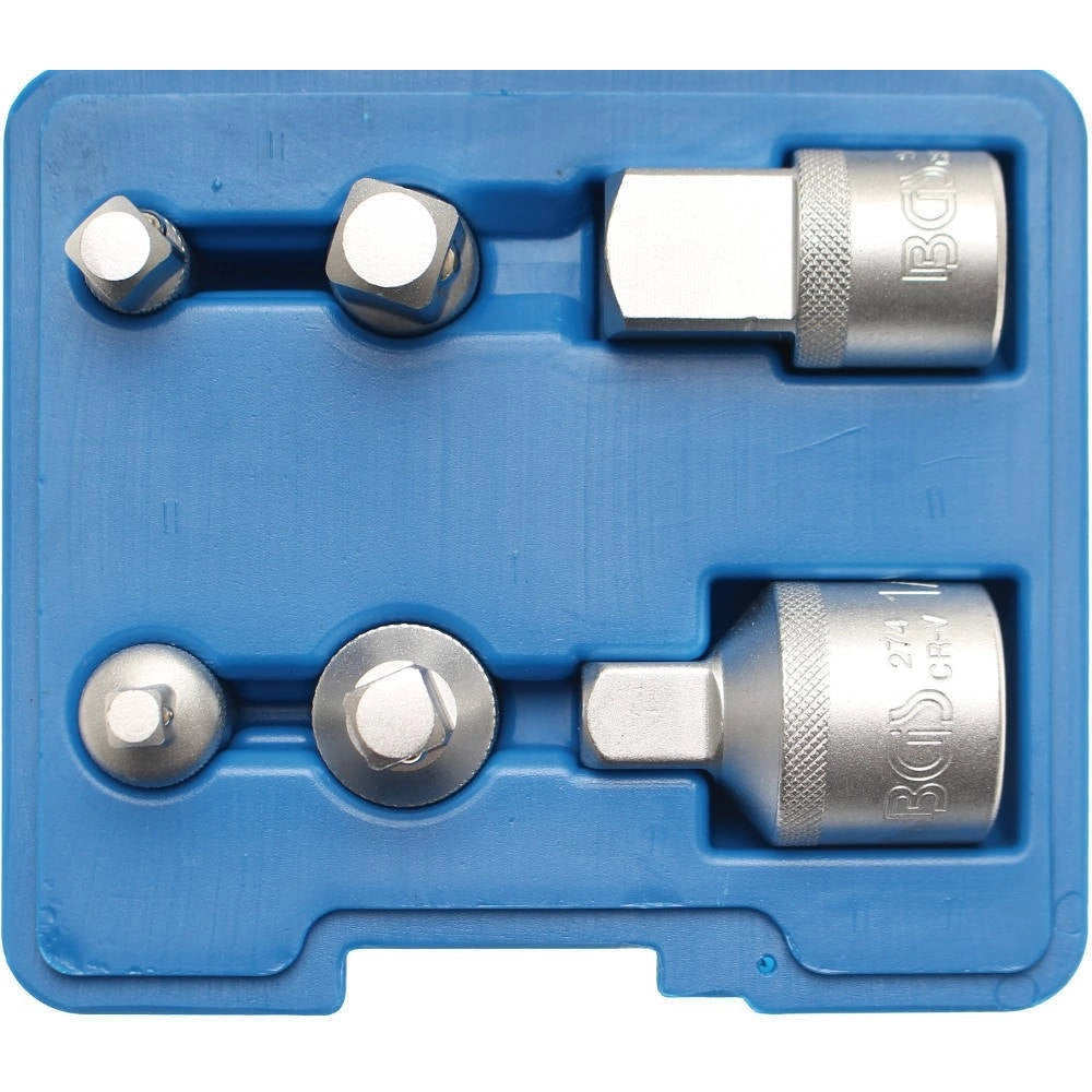Trade Shop - Set 6 Pz Adattatori Riduttori Aumentatori Per Cricchetto Cromo Vanadium -
