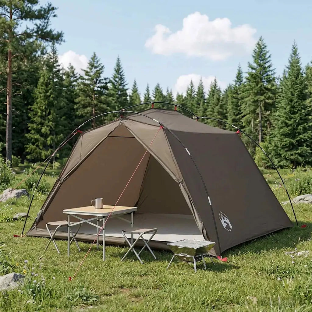 Tenda a tunnel Marrone e Grigio 4 persone 42019360