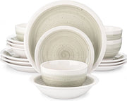 Set da tavola in ceramica 16 pezzi beige per 4 persone